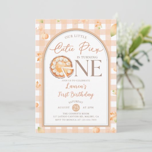 秋かわいこちゃんパイパンプキンギンガム1st誕生日 招待状 (スタンド正面)