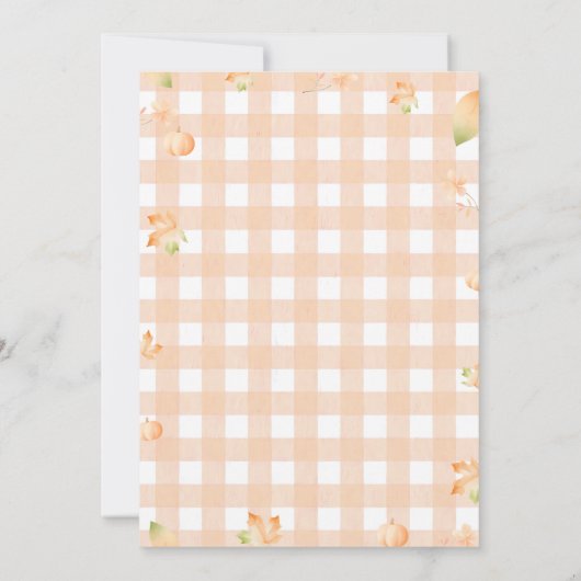 秋かわいこちゃんパイパンプキンギンガム1st誕生日 招待状 (裏面)