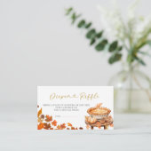 秋かわいこちゃんパイ赤ちゃんシャワーおむつラッフル エンクロージャーカード (スタンド正面)