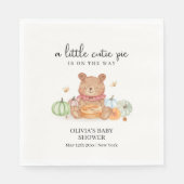 秋かわいこちゃんパンプキンパイテディベアベビーシャワー スタンダードランチョンナプキン (正面)