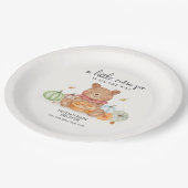 秋かわいこちゃんパンプキンパイテディベアベビーシャワー ペーパープレート (アングル)