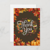 秋かわいらしカラフル秋 サンキューカード (正面/裏面)