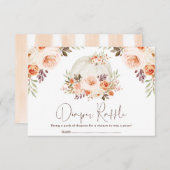 秋かわいらしフラワーパンプキンベビーおむつラッフル エンクロージャーカード (正面/裏面)