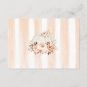 秋かわいらしフラワーパンプキンベビーおむつラッフル エンクロージャーカード (裏面)