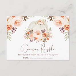 秋かわいらしフラワーパンプキンベビーおむつラッフル エンクロージャーカード