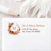 秋かわいらしリースモノグラム差出人住所 ラベル (インサイチュ)