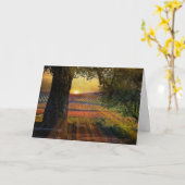 秋かわいらしワインヴィンヤード空白の カード (黄色い花)