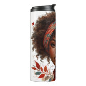 秋かわいらし秋をテーマにしたアフリカ系アメリカ人女性 タンブラー (回転左)