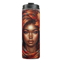 秋かわいらし秋をテーマにしたアフリカ系アメリカ人女性