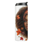 秋かわいらし秋をテーマにしたアフリカ系アメリカ人女性 タンブラー (回転左)