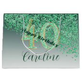 秋かわいらし緑グリッター40歳 ラージペーパーバッグ (正面)