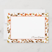 秋かわいらし花模様スモダンクリプトパーソナライズされた ノートカード (正面)