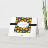 秋かわいらし葉秋の収穫模様 サンキューカード (裏面)