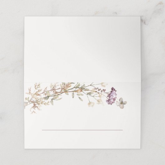 秋かわいらし野草梅空白の座席表 プレイスカード (外部開封)