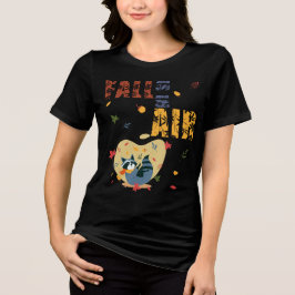 秋がやってきたアライグマ トライブレンドＴシャツ