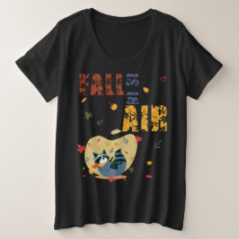 秋がやってきたアライグマ プラスサイズTシャツ