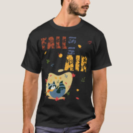 秋がやってきた アライグマの秋 Tシャツ