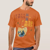 秋がやってきた アライグマの秋 Tシャツ (正面)