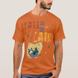 秋がやってきた アライグマの秋 Tシャツ