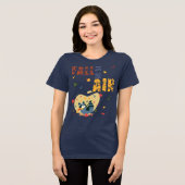 秋がやってくる　アライグマの秋 トライブレンドＴシャツ (正面全面)
