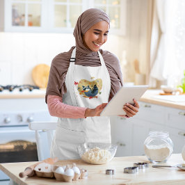 秋がアライグマをスイングして空中にある ロングエプロン