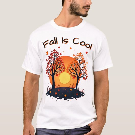秋がクール - 季節の紅葉 Tシャツ (正面)