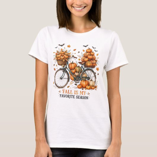 秋が一番好きな季節のTシャツ 自転車 Tシャツ (正面)