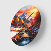 秋が冬になる ラウンド壁時計 (傾斜)