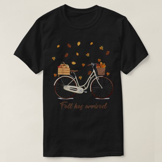 秋が到着した自転車かわいい紅葉秋P Tシャツ (デザイン正面)