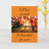 秋が到着した – あなたはより美しい カード (黄色い花)