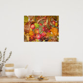 秋が多いバスケット ポスター (キッチン)