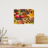 秋が多いバスケット ポスター (キッチン)