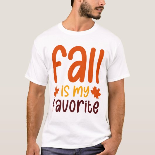 秋が大好き - あたたかな秋の名言デザイン Tシャツ (正面)