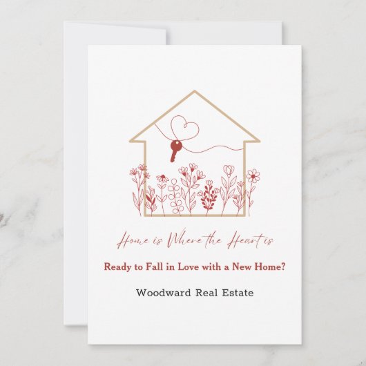 秋が恋に落ちた新しい家? | 不動産仲介業者メールプログラム カード (正面)