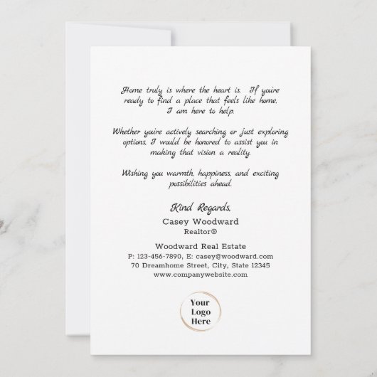 秋が恋に落ちた新しい家? | 不動産仲介業者メールプログラム カード (裏面)