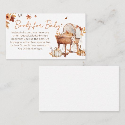 秋が恋に落ちる赤ちゃんシャワーベビー エンクロージャーカード (正面/裏面)