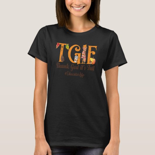 秋が来てよかった先生も秋が好き Tシャツ (正面)