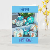 秋が来て君にハッピーバースデー カード (黄色い花)