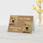 秋が来ました/感謝祭が近づいています あなたに感謝しています カード (黄色い花)