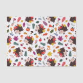 秋が目にする森のかわいいハリネズミと果物 薄葉紙 (正面)