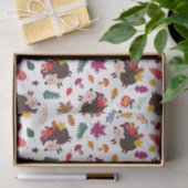 秋が目にする森のかわいいハリネズミと果物 薄葉紙 (ギフト)