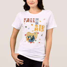 秋が空気の中にいるアライグマ トライブレンドＴシャツ