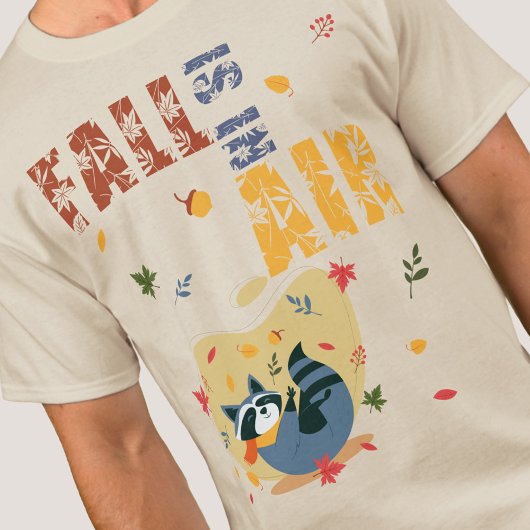 秋が空気の中にいるアライグマ Tシャツ