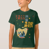 秋が空気中に舞うアライグマ Tシャツ (正面)