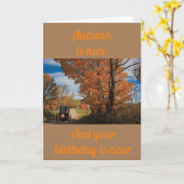 **秋が聞こえる-誕生日が近い**ハッピーバースデー カード (黄色い花)