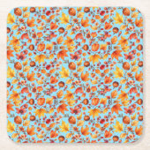 秋が訪れる スクエアペーパーコースター (正面)