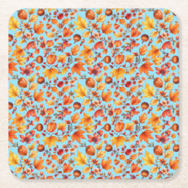 秋が訪れる スクエアペーパーコースター