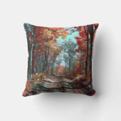 秋が赤いの森に離れ広がる クッション (裏面)
