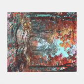 秋が赤いの森に離れ広がる フリースブランケット (正面(横))