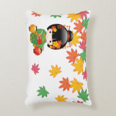 秋こけし人形 – 緑の着物芸者ガール アクセントクッション (正面(垂直))